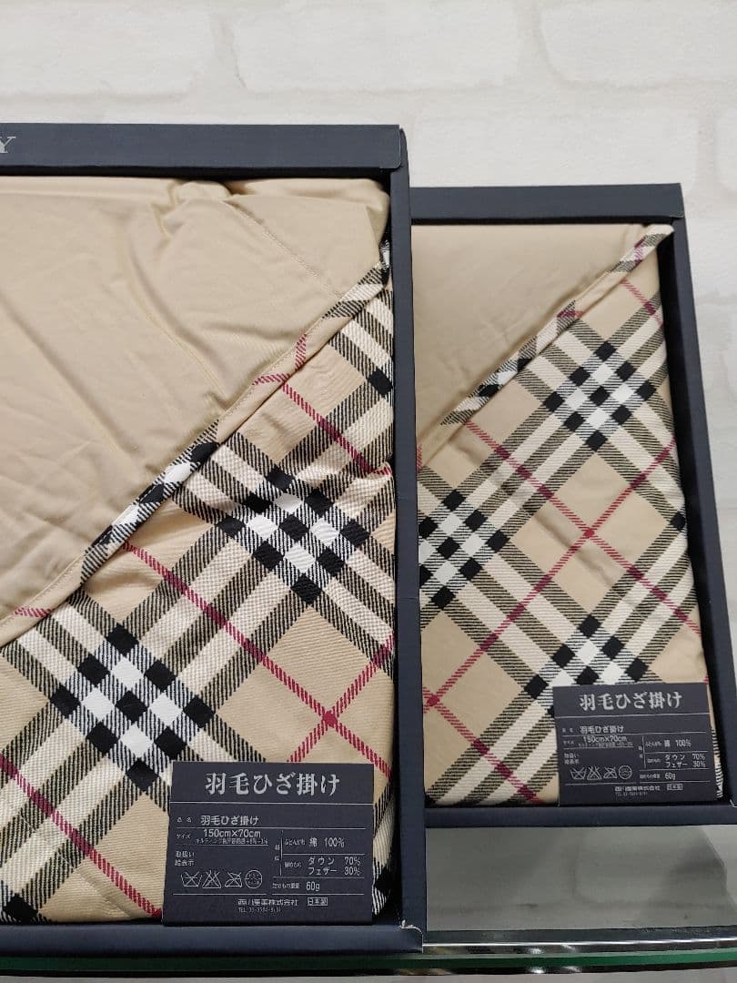 BURBERRY バーバリー 羽毛ひざ掛け 2枚セット