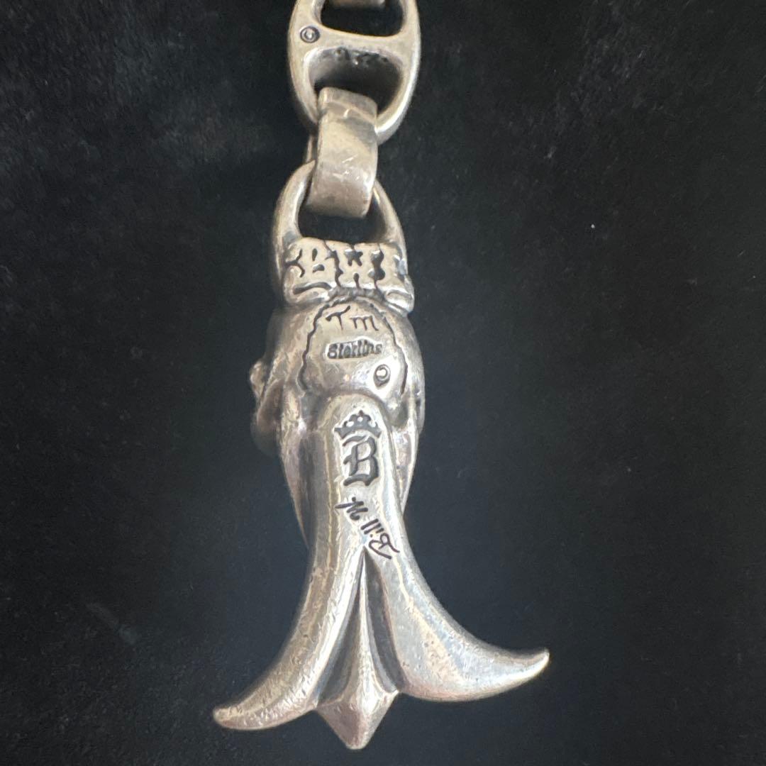 SILVER925 ビルウォールレザー　タイプスカルウォレットハンガー