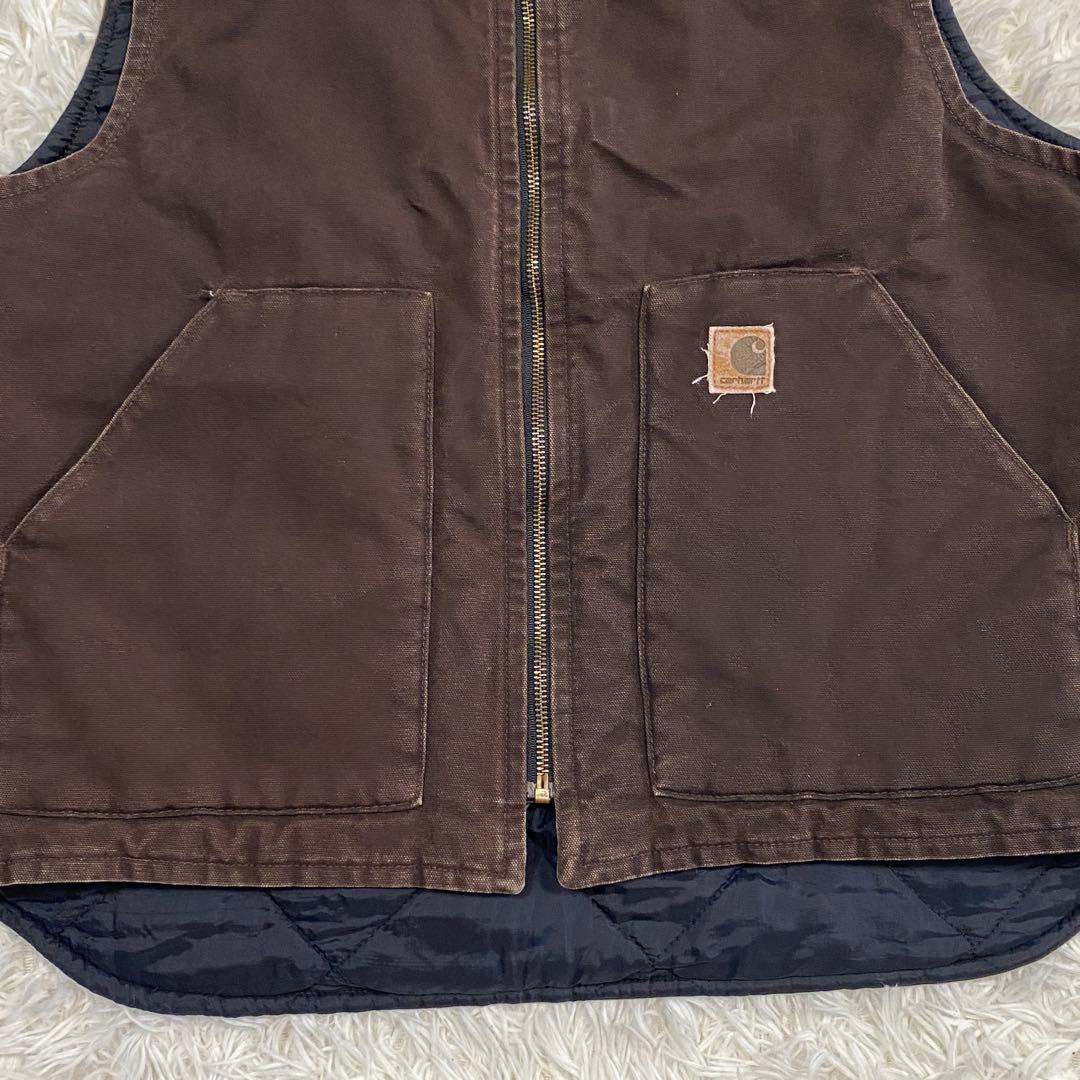 08年製　carhartt カーハート　ダックベスト　V02 ダークブラウン