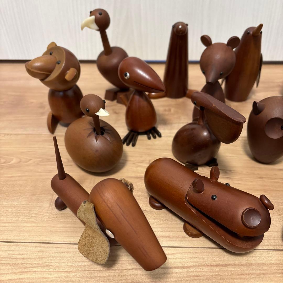 千趣会 ロイヤルペット 木製 17体 ヴィンテージ 動物 置物 オブジェ 北欧