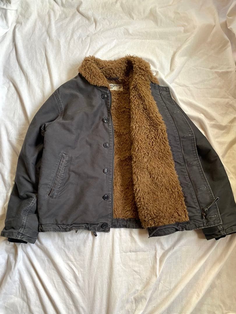 YMCLKY N-1 デッキジャケット ウォッシュ加工 42 ネイビー ミリタリ