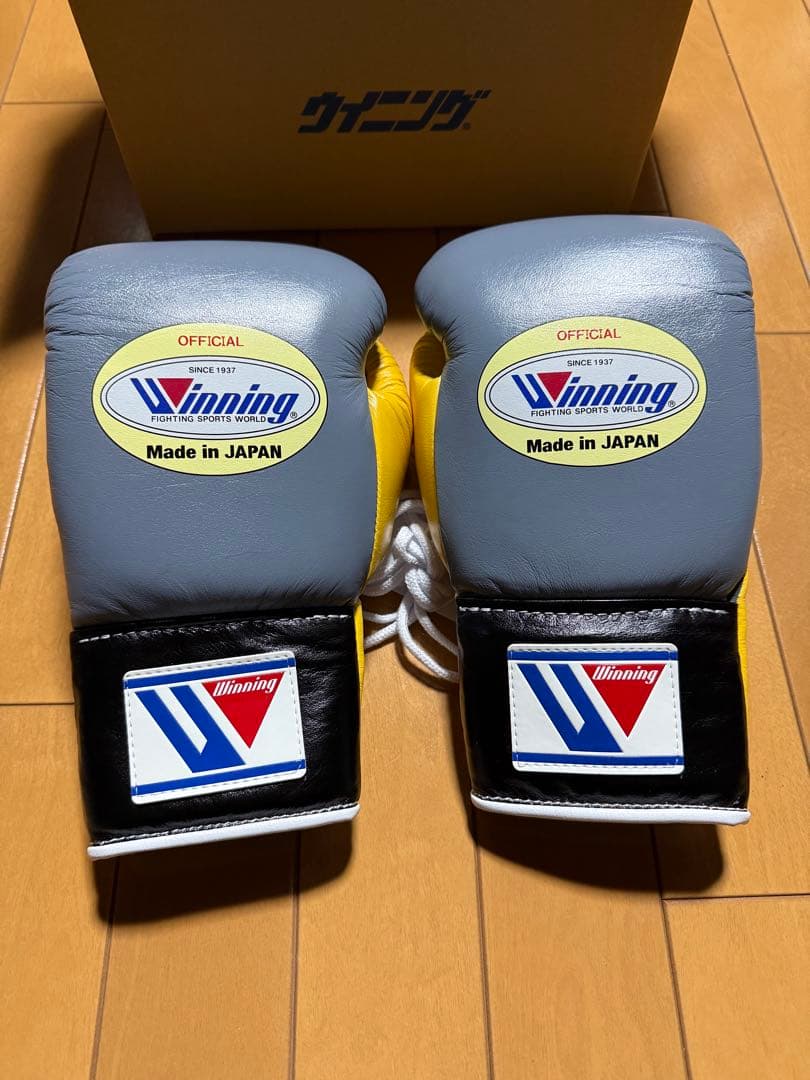 [井上尚弥］Winning ボクシンググローブ 8oz グレー/イエロー