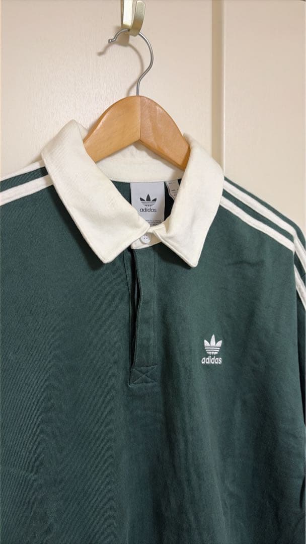 常田大希着用 adidas 3ストライプ ラグビー ロングスリーブ ポロ 2XL