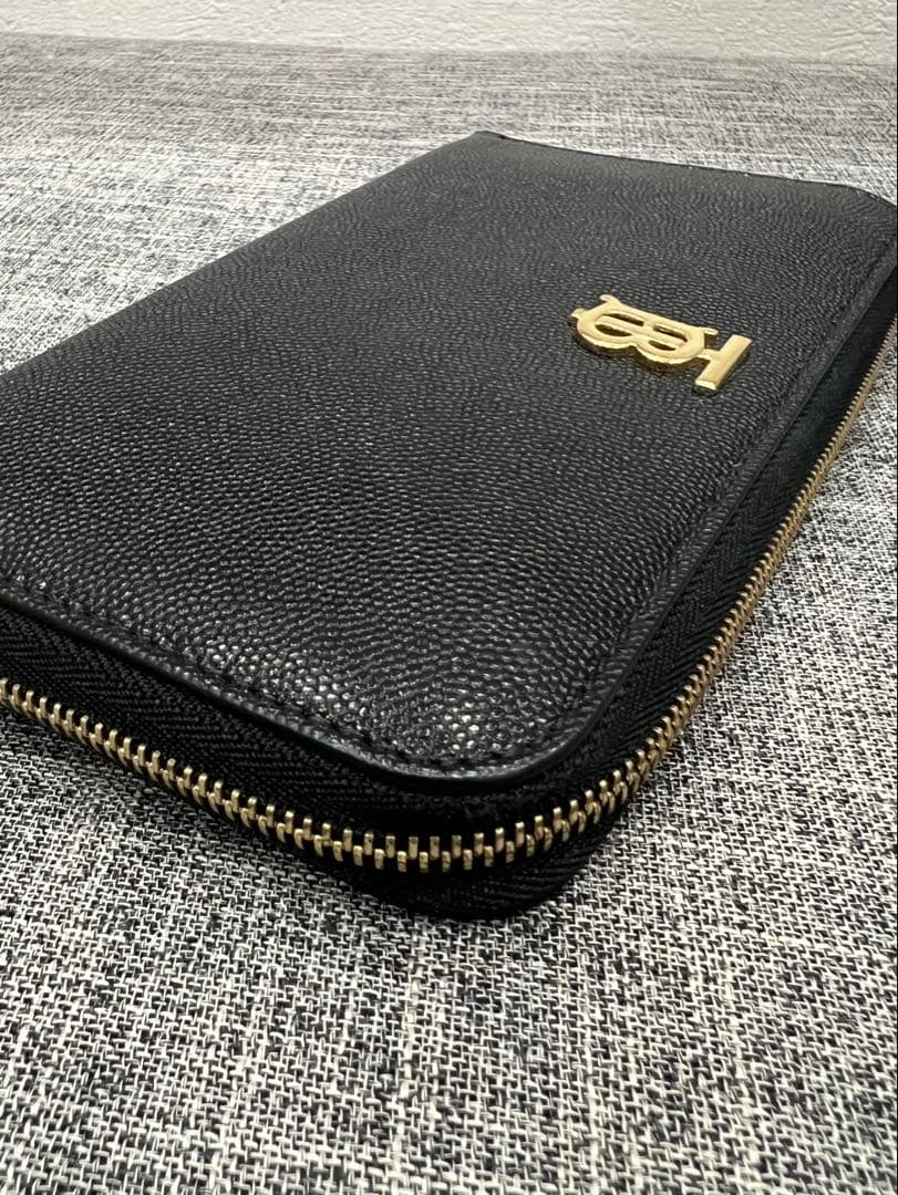 バーバリー BURBERRY エルモア TBロゴ 長財布 ブラック