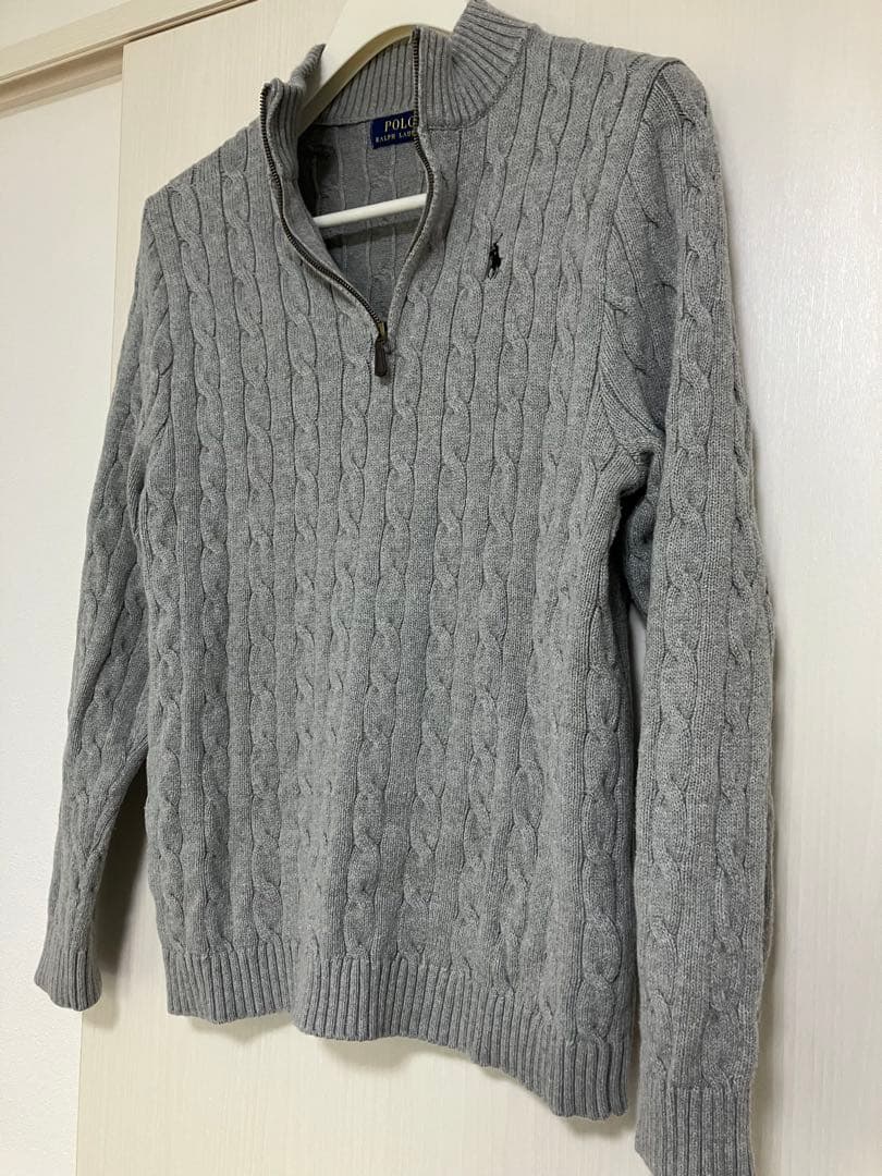 Ralph Lauren ラルフローレン　ケーブルニット　ハーフジップアップ