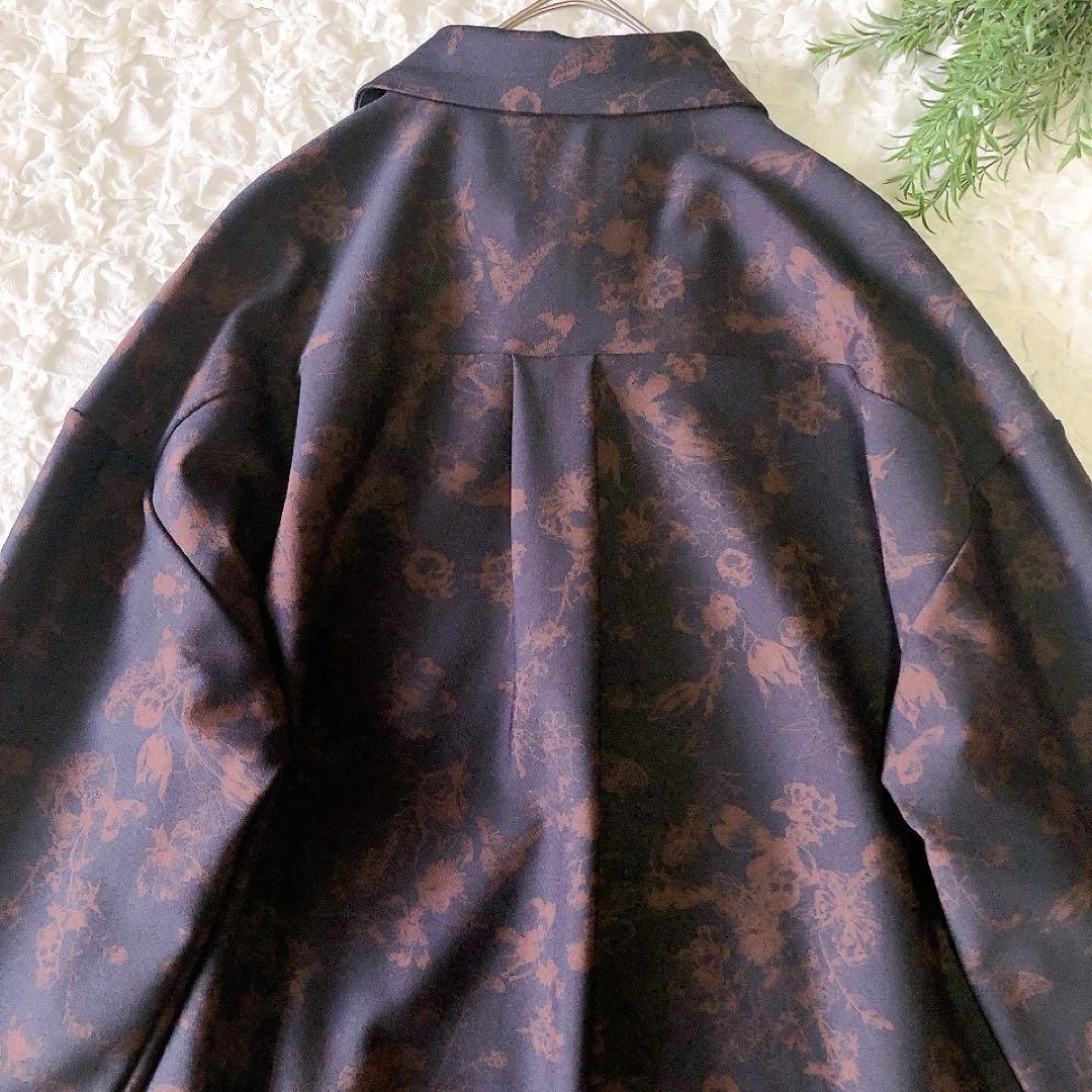 【美品】Perfume closet ストレッチシャツ 長袖 総柄