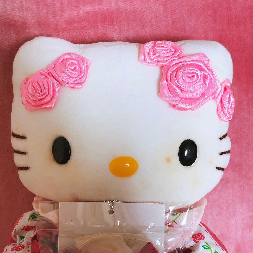希少レア　ハローキティ　ぬいぐるみ　バラ　2000年製 平成レトロ　サンリオ