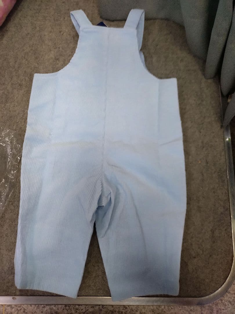 ミキハウス　水色 クマ刺繍ロンパース