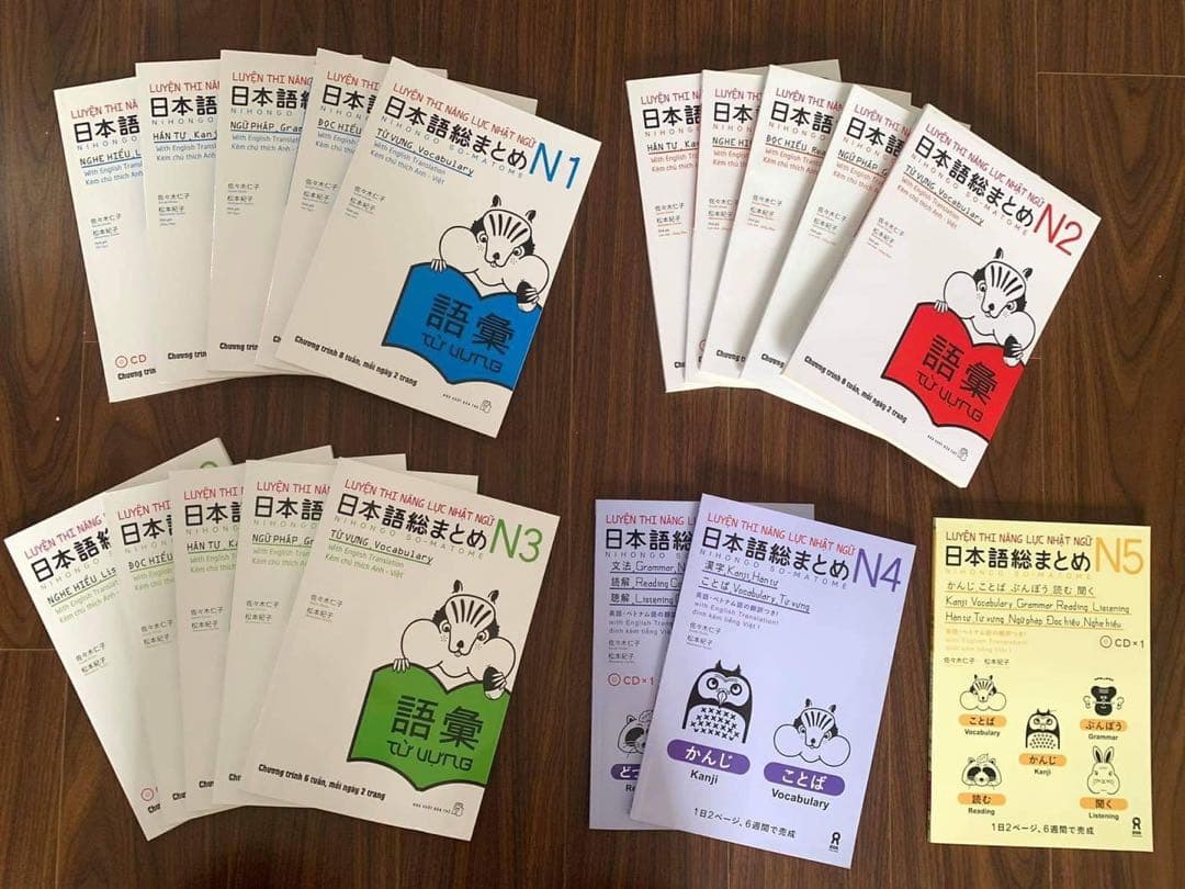 日本語総まとめN1-N2-N3-N4-N5（ベトナム語・英語版） 18冊セット