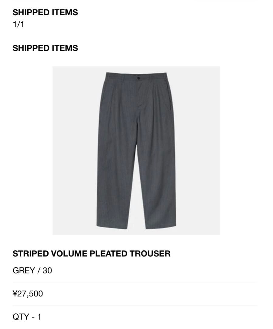 パンツ stussy striped volume pleated trouser 30