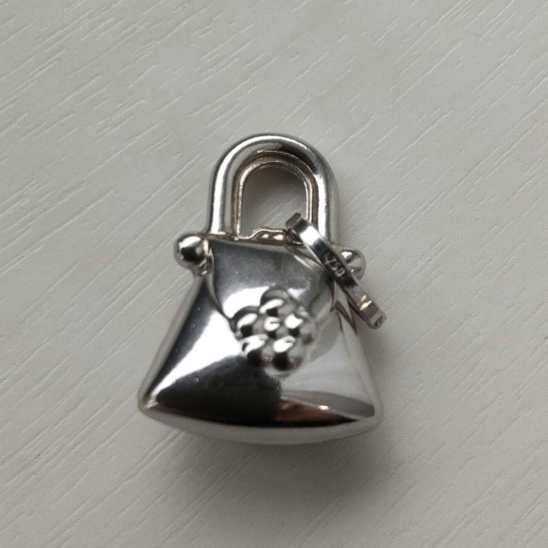 pearlpink　K18WG バッグ型ネックレスチャーム