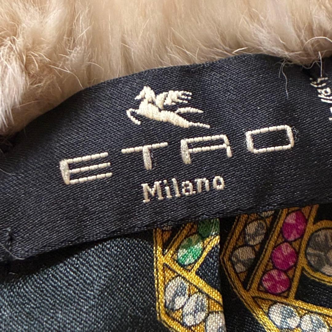 美品 ETRO エトロ ラビット ファー ベスト 裏地 シルク ヴィンテージ