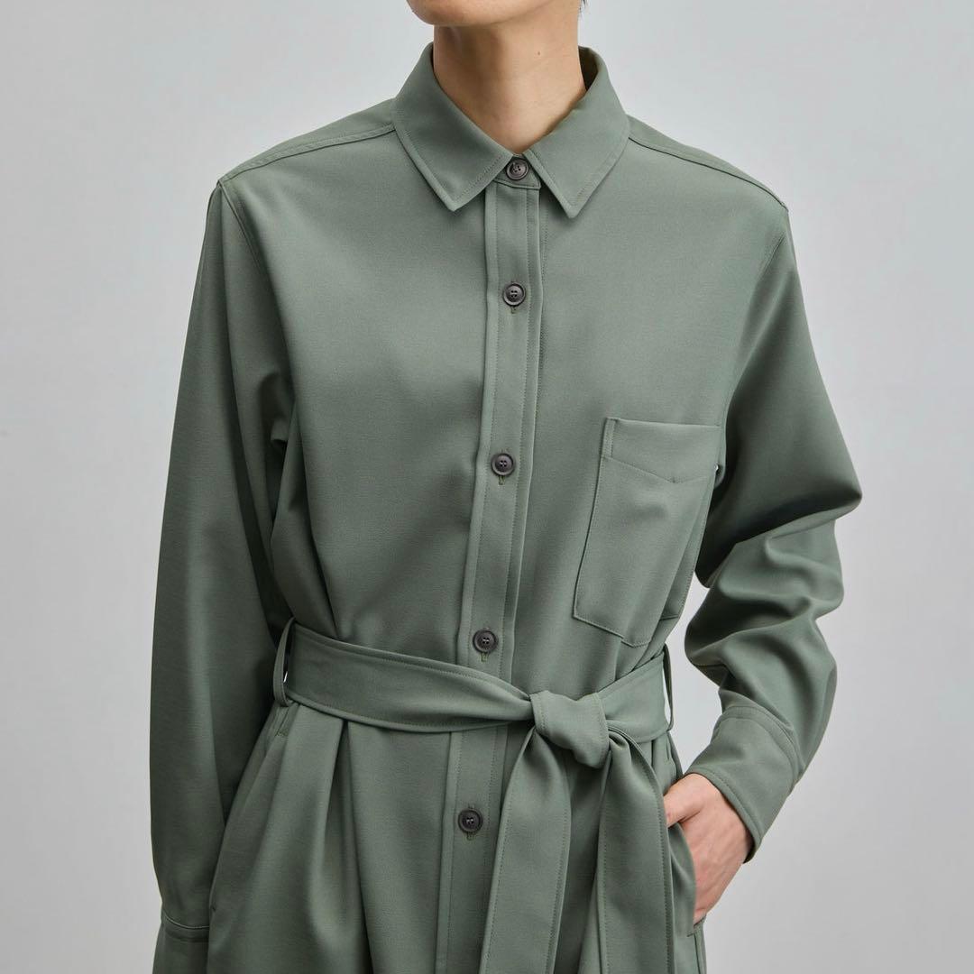 美品✨ SOEJU ソフトオックスシャツワンピース S カーキ 現行品