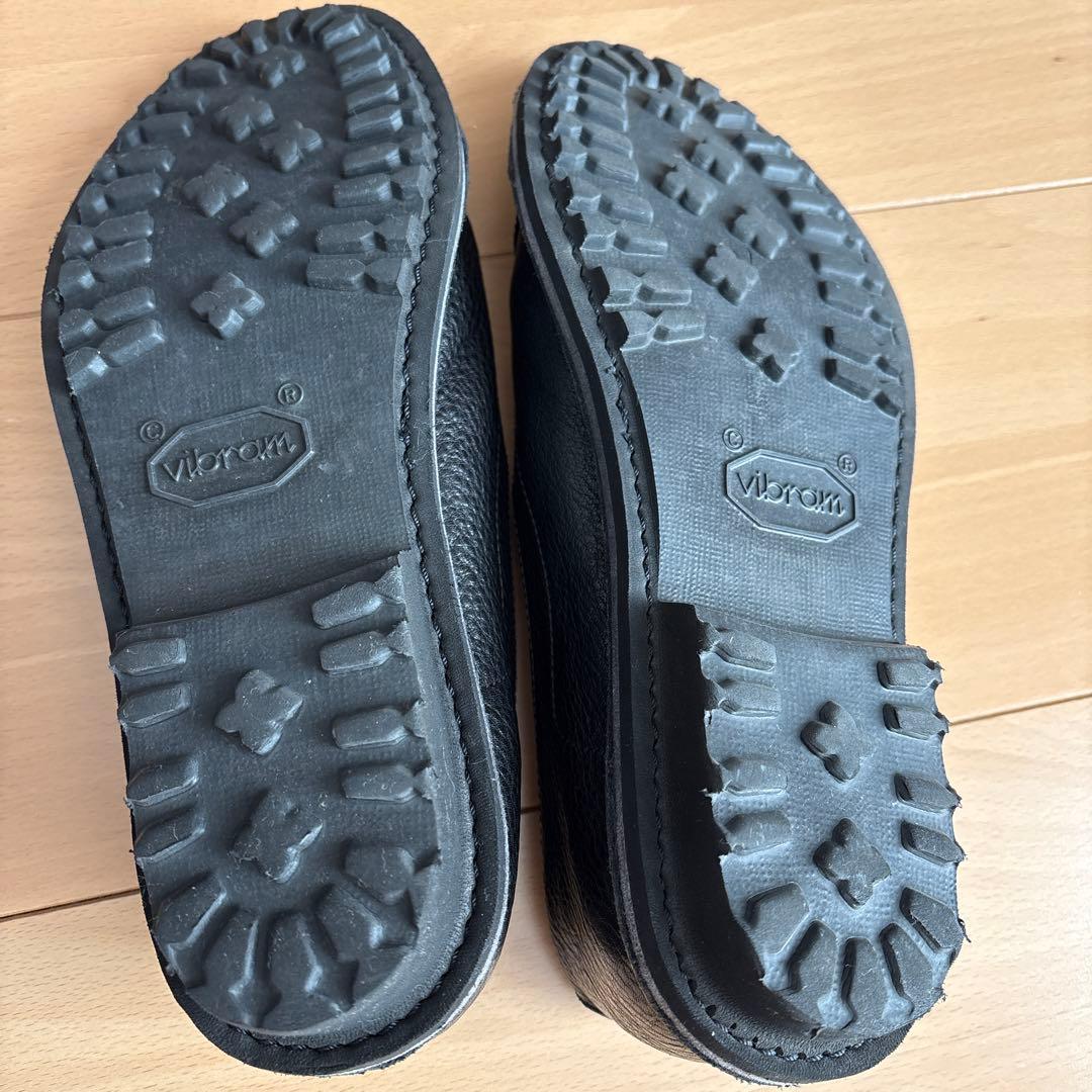 SAYA フラットシューズ スリッポン フラット 本革 ブラック 24.5