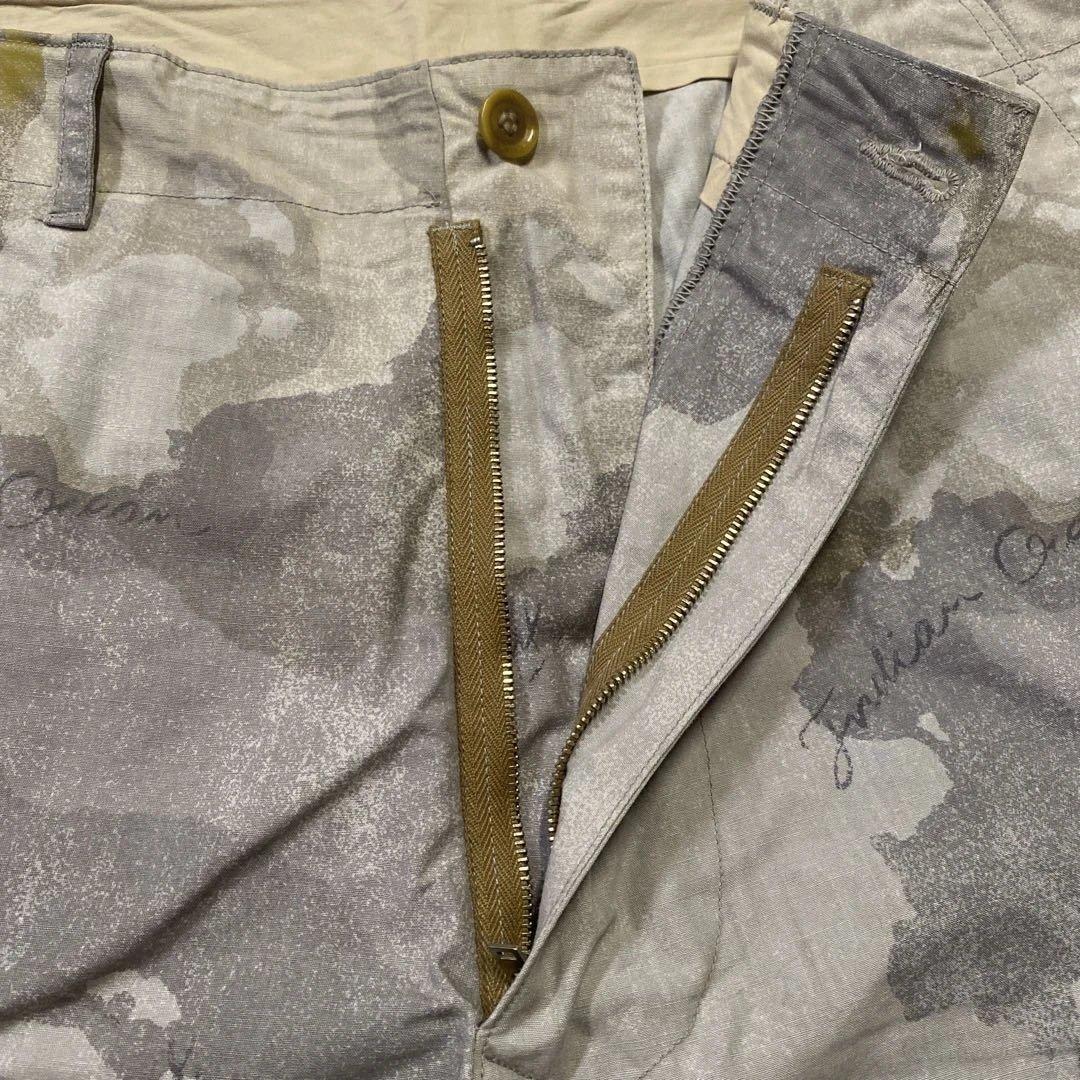 45R 地図柄迷彩ハーフパンツ グレー