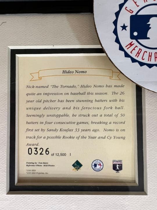 ロサンゼルス　ドジャース・野茂英雄・パネル・額装