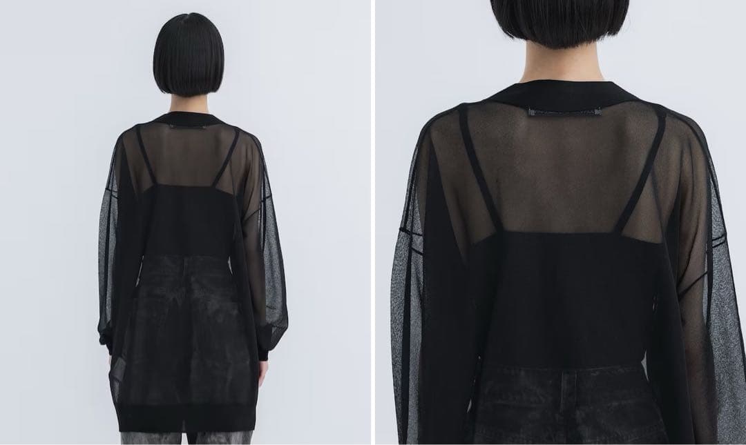 JohnLawrenceSullivan 24ss シースルーニットカーディガン