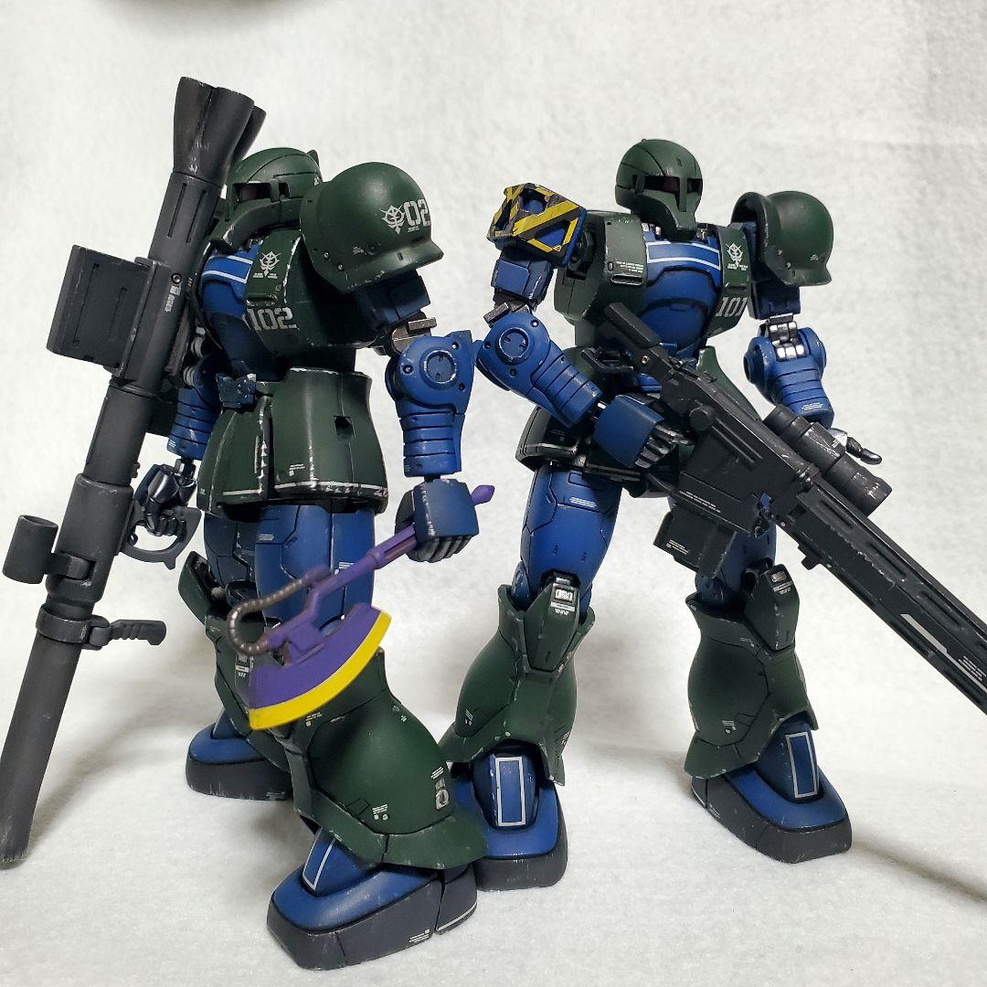 全塗装 完成品 ＨＧ 1/144 ザクI デニム／スレンダー2機セット