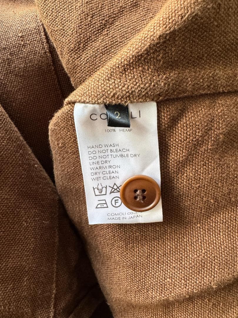 COMOLI コモリ ヘンプダック スタンドカラージャケット ブラウン 2