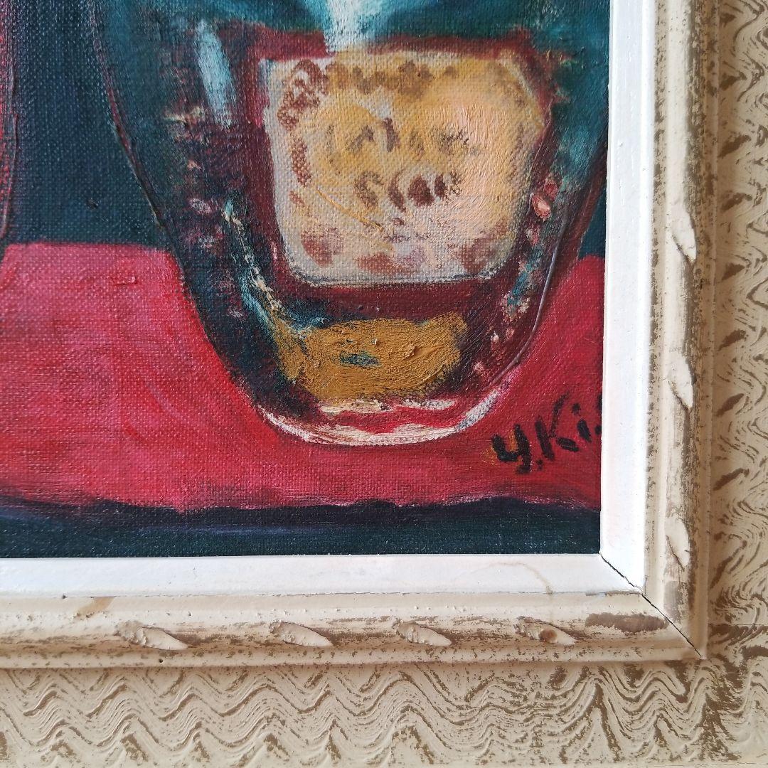 アンティーク 油絵 静物