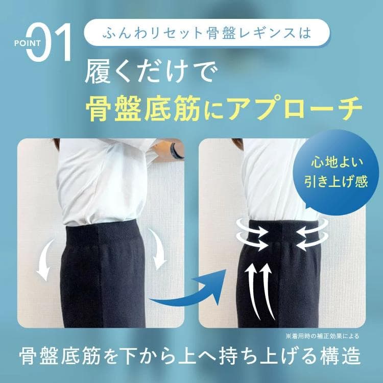 新品未使用 ふんわリセット骨盤レギンス M 2枚セット ブラック