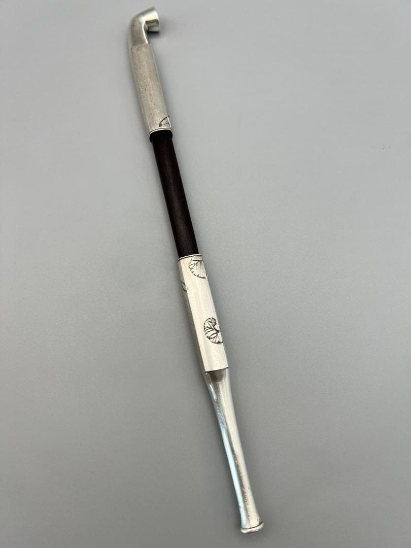 【海】レア　銀煙管　キセル　純銀刻印　手彫　銀細工　アンティーク　重量約87g