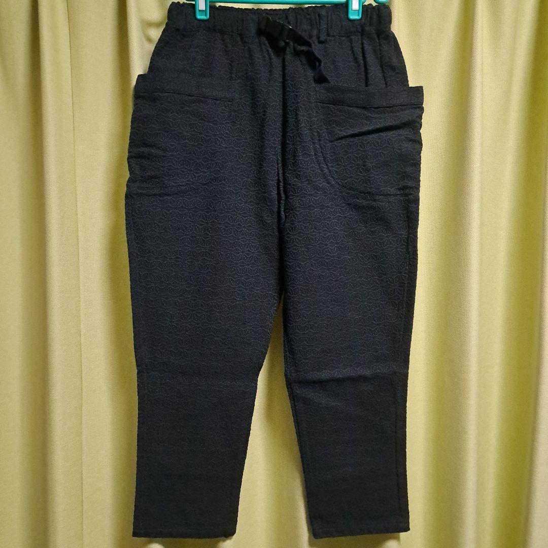 UZUiRO 麻柄キャンプワークパンツ/ブラック/刺し子織