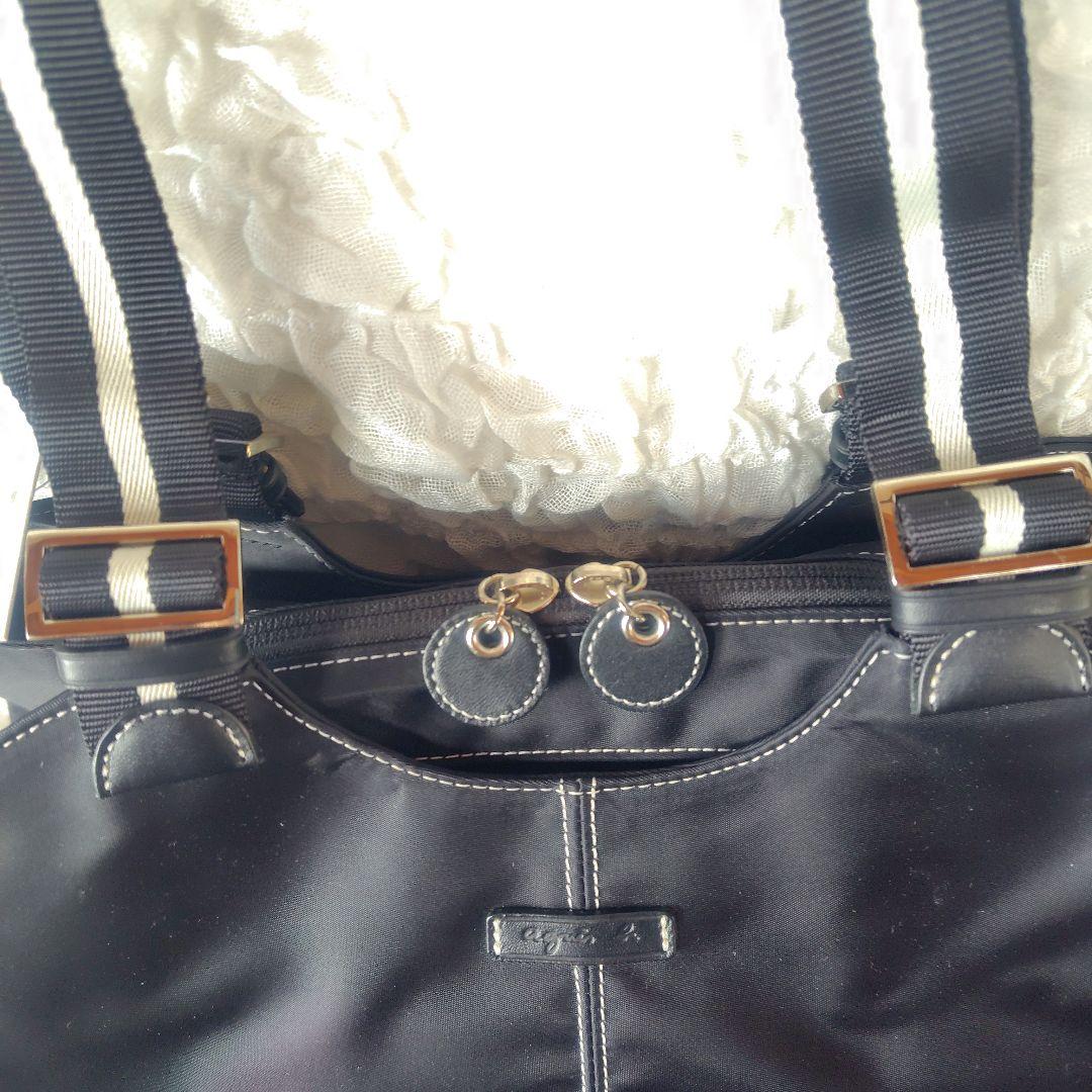 美品　アニエスベー　ハンドバッグ　大きめ　A4収納可　ナイロンバッグ