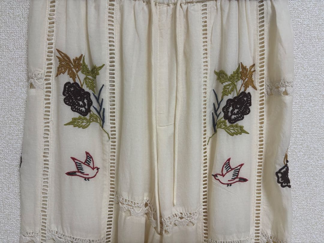 【新品未使用】EmbroideryPatchworkTrousers 38