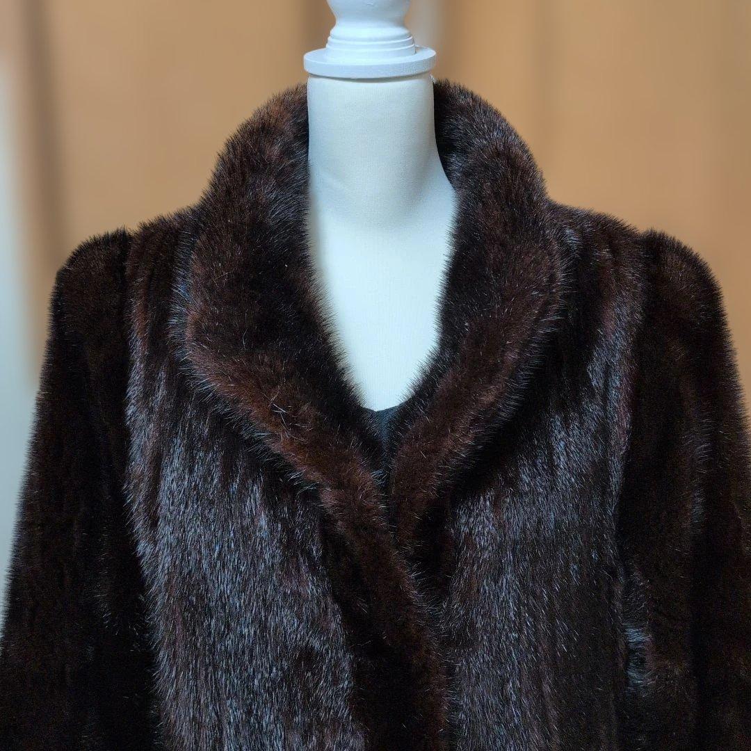 ✨デミバフミンクファー コート 着丈109cm 13号(XL) 逆毛仕立