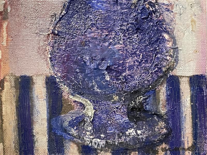 「真作」浦野光江「野菊」静物画　油彩画　額装　サイン有り　SM号