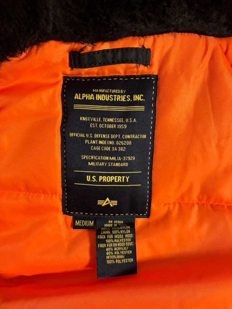 木*之様 ALPHA INDUSTRIES N3B 50周年記念 限定モデル　ブ