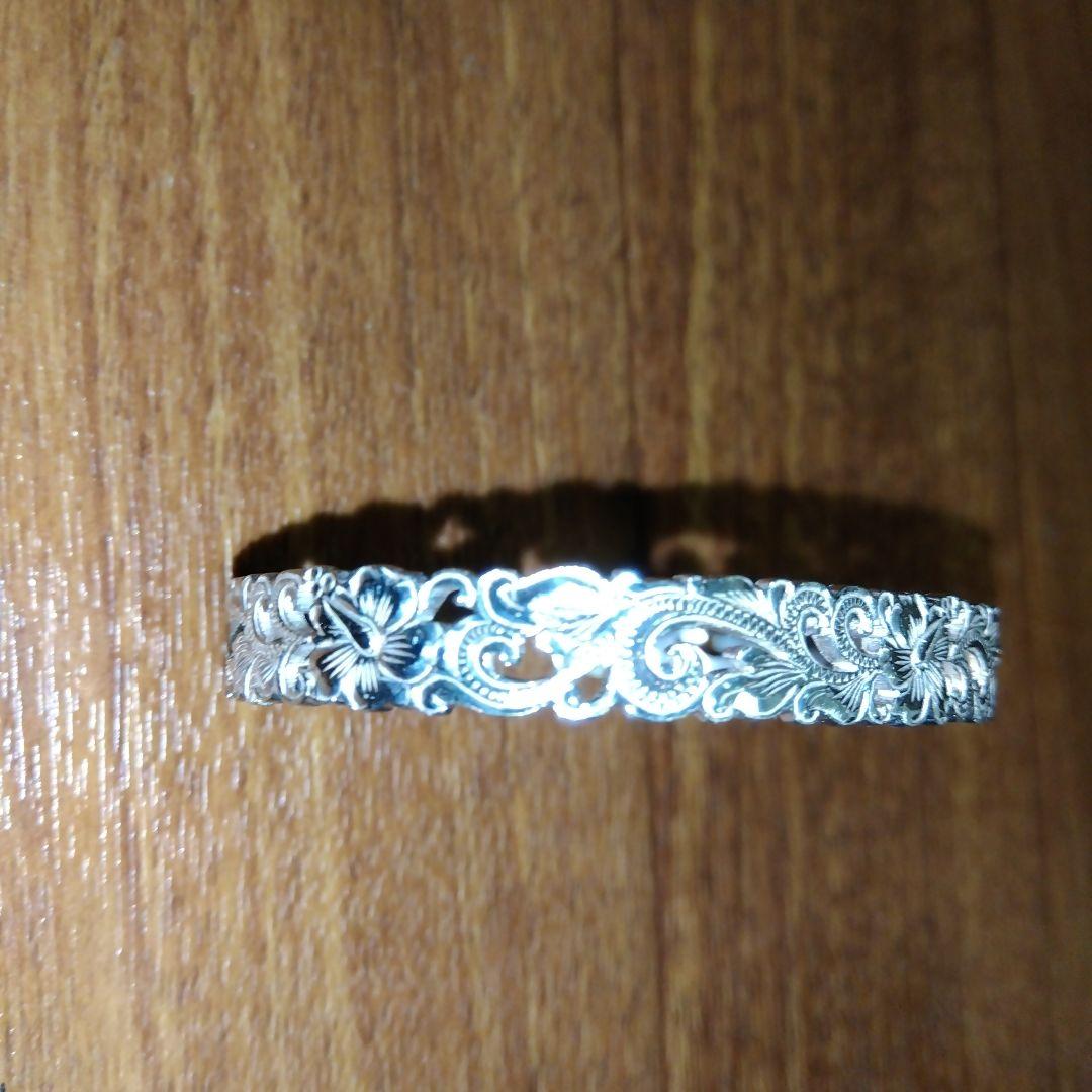 ハワイアンジュエリー バングル SILVER925 約8mm幅 銀製 シルバー製