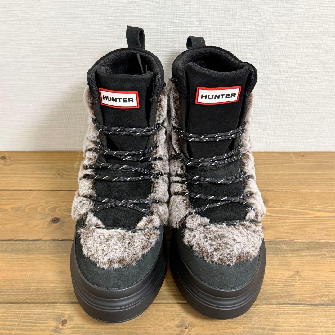 【美品・未使用】HUNTER ハンター レースアップ ヒールブーツ 25cm