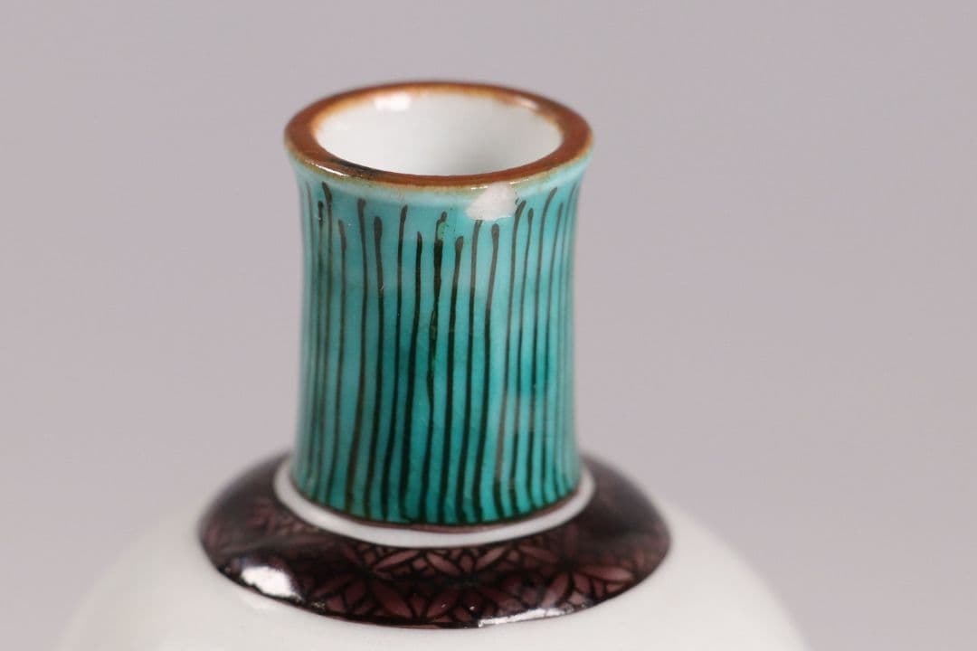 M681/ 初代 徳田八十吉 九谷焼 山水 徳利一対 共箱共布 二代徳利付 酒器