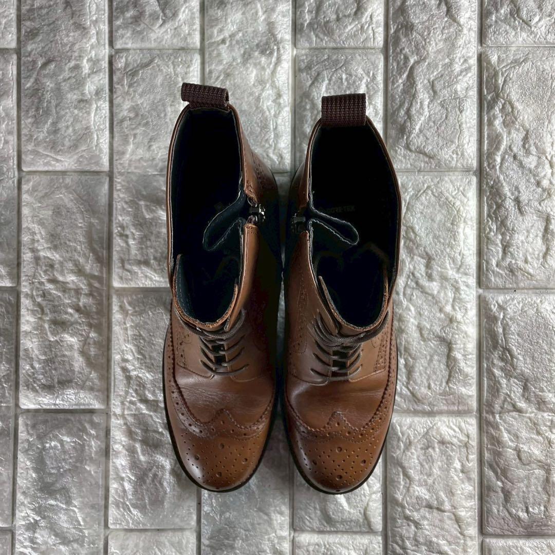 未使用級 23.5 リーガル ショートブーツ レースアップブーツ ゴアテックス