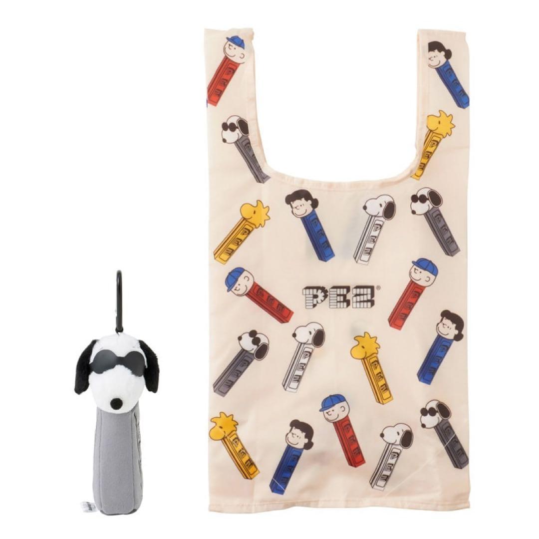 PLAZA限定 スヌーピー PEANUTS PEZ ペッツ ポーチ付きエコバッグ