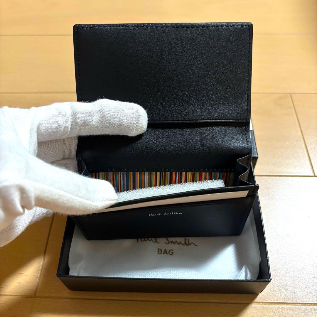 Paul Smith 名刺入れ　シャドーストライプ　新品未使用ブラック　完売品