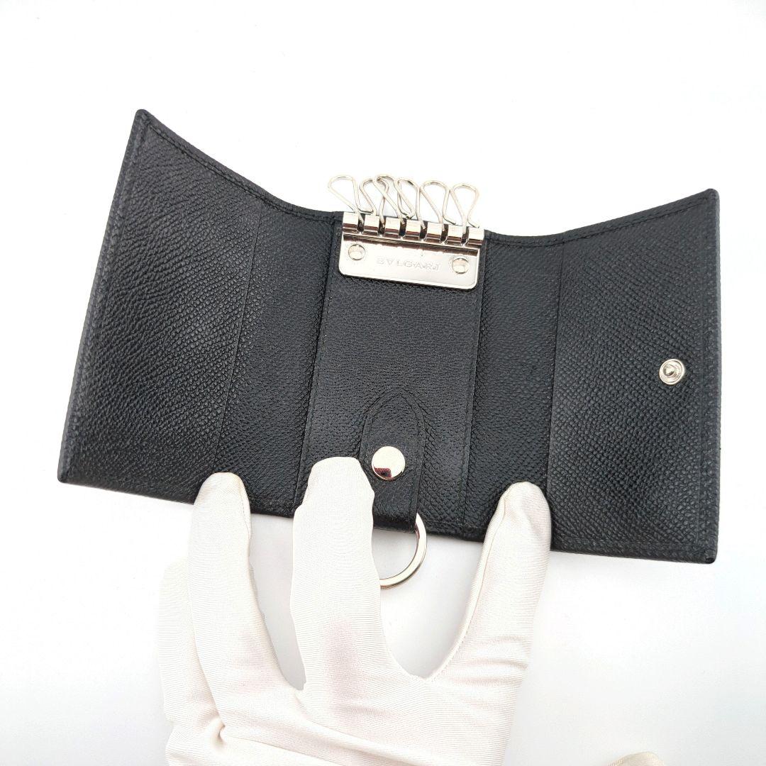 【美品】BVLGARI ブルガリ ブラック レザー 6連キーケース