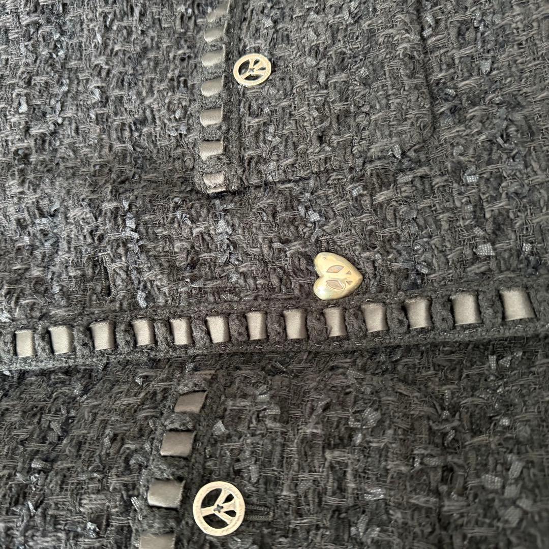 READY MADE ツイードジャケット ハートボタン 黒