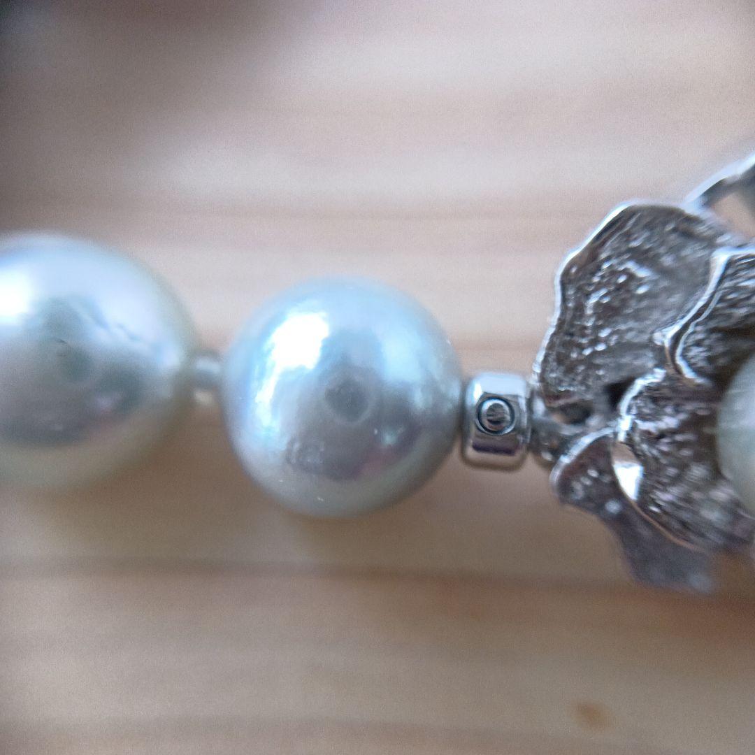 SVアコヤ真珠グレーネックレス7.5−8.0