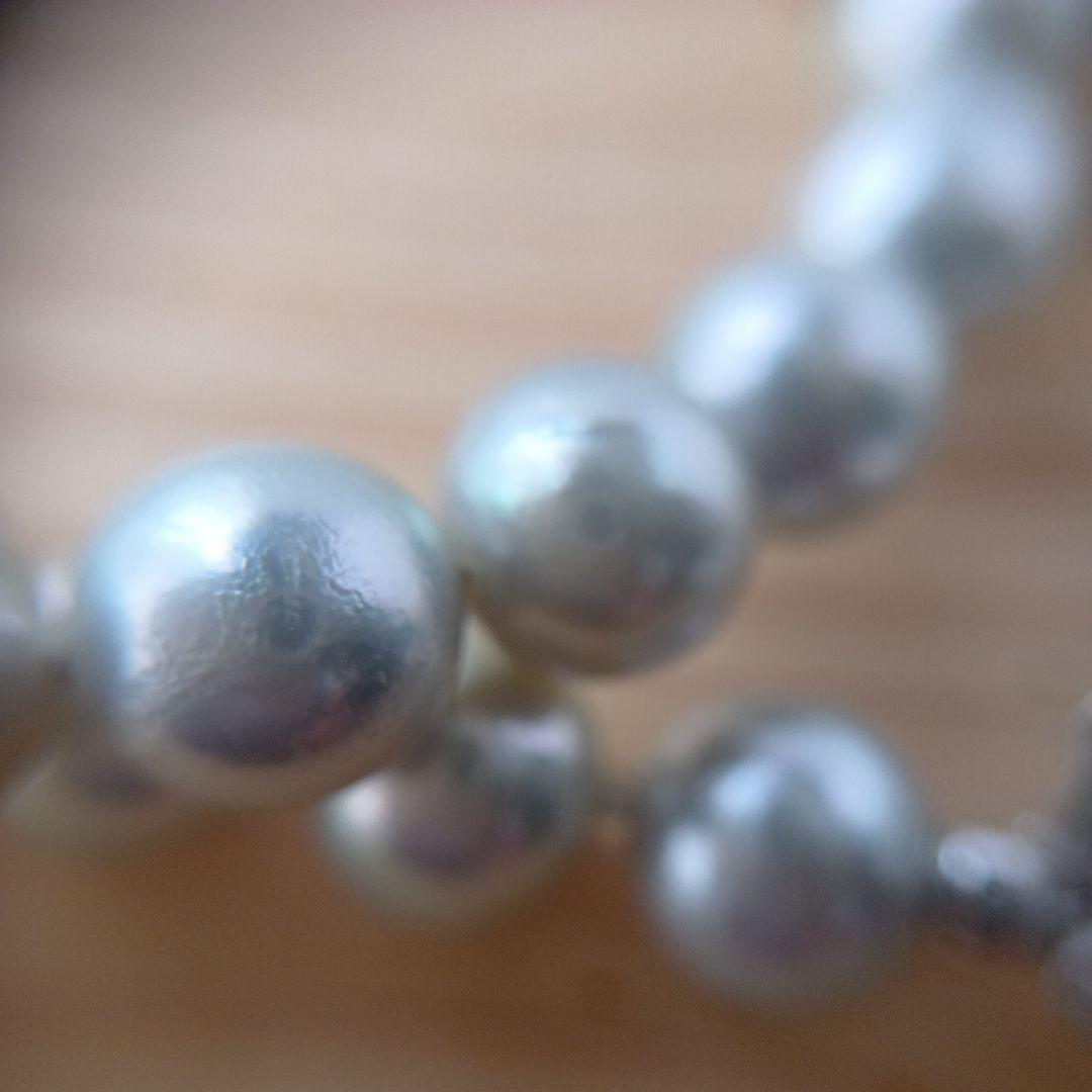 SVアコヤ真珠グレーネックレス7.5−8.0