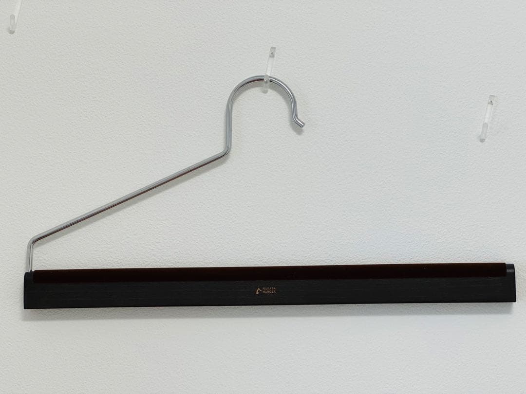 ナカタハンガー 木製スラックスハンガー 5本組 スモークブラウン
