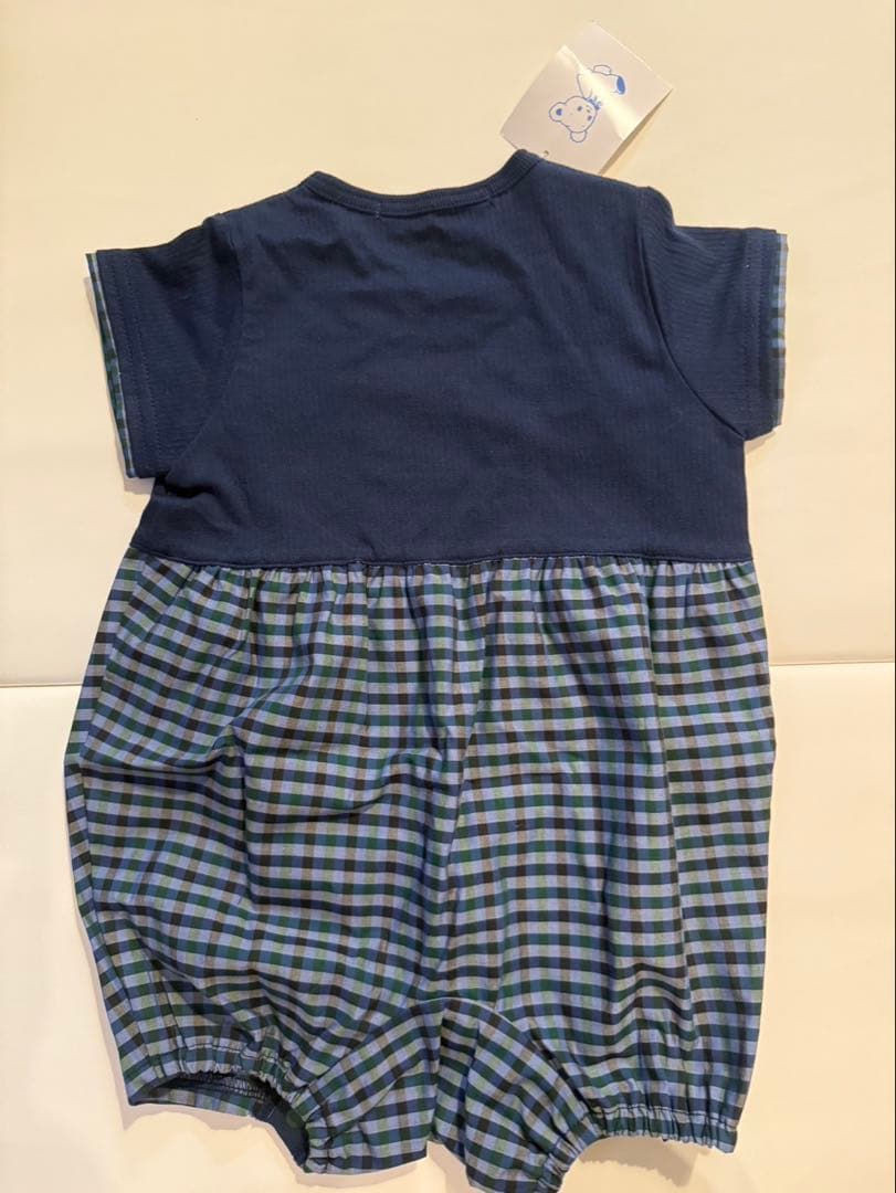 新品/タグあり/ファミリア チェックロンパース 70cm