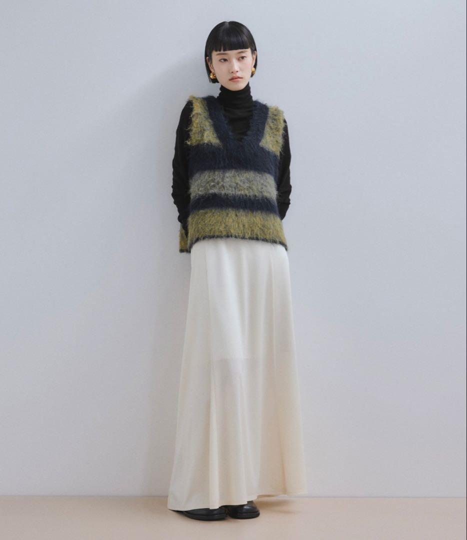 ADAM ET ROPE' ブラッシュドボーダーベスト　新品未使用