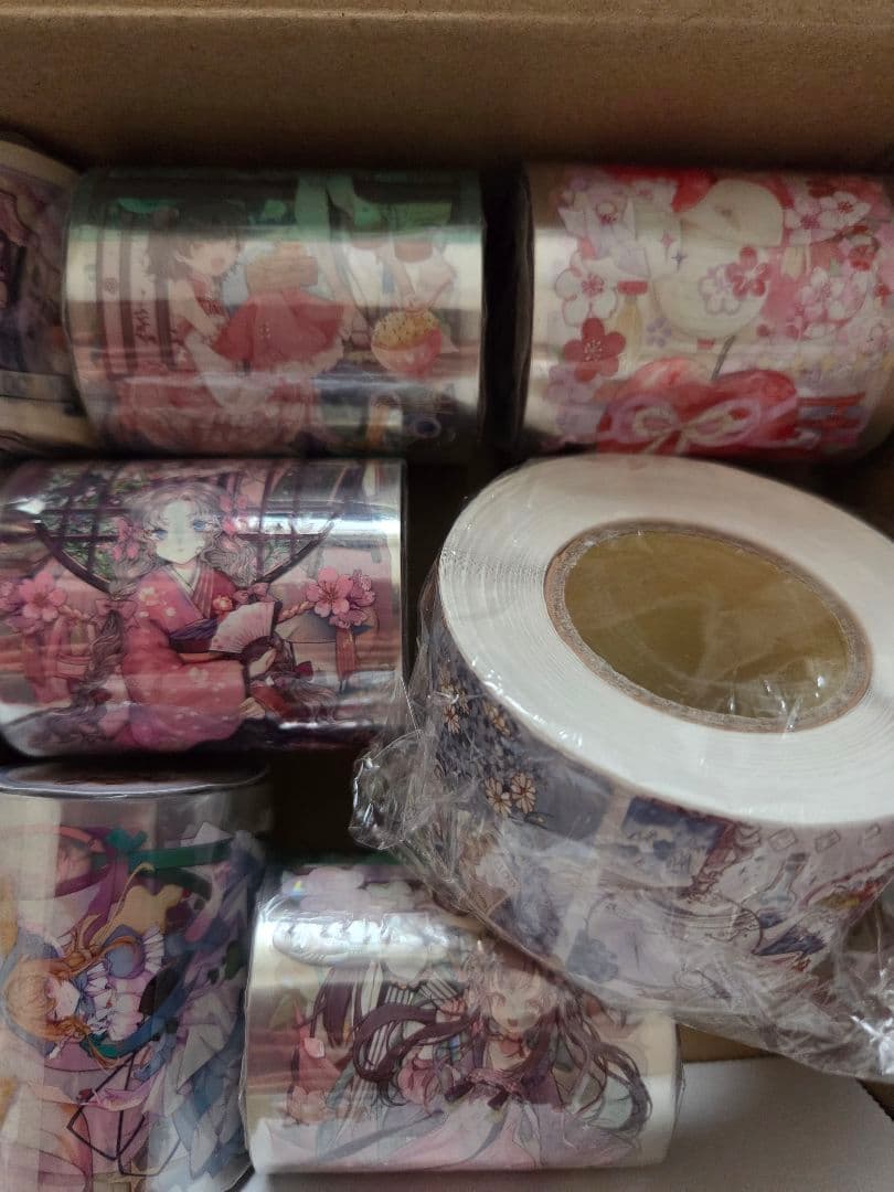 大特価！海外マスキングテープ　ロールシール　人物、装飾　計12巻　10mも5巻有