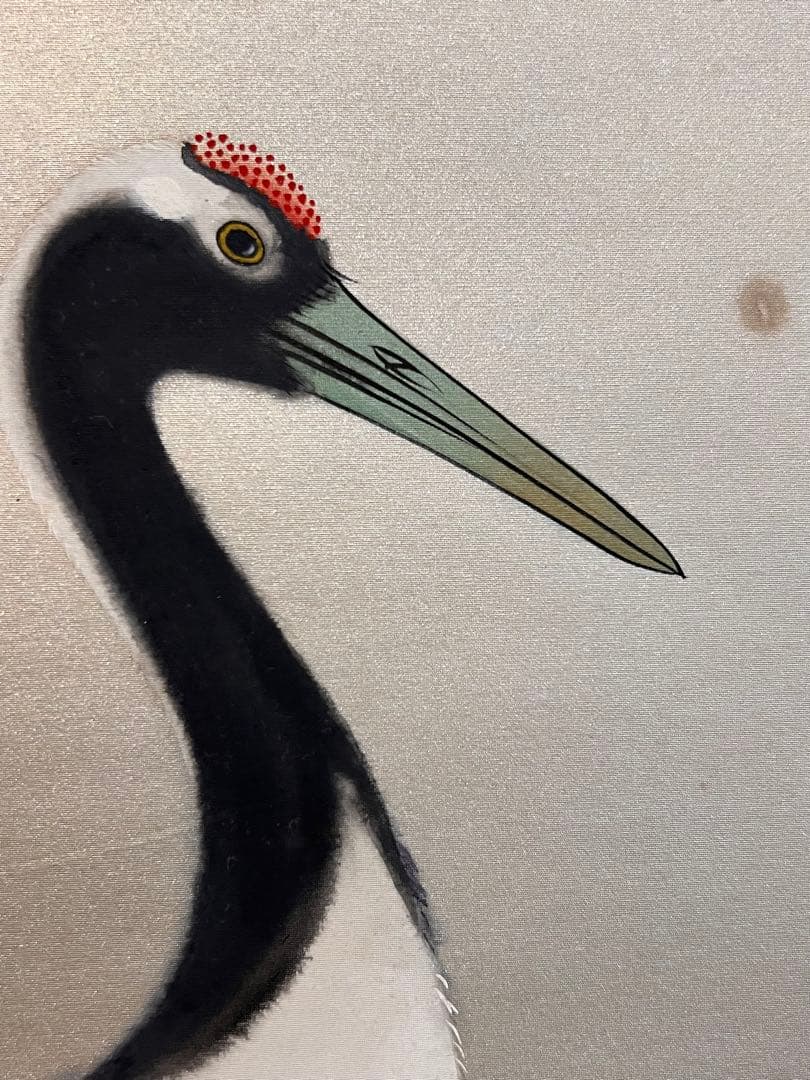 国井幸雪『老松鶴』 肉筆 共箱 縁起物 日本画 掛け軸 掛軸 柳甫 正月 直筆