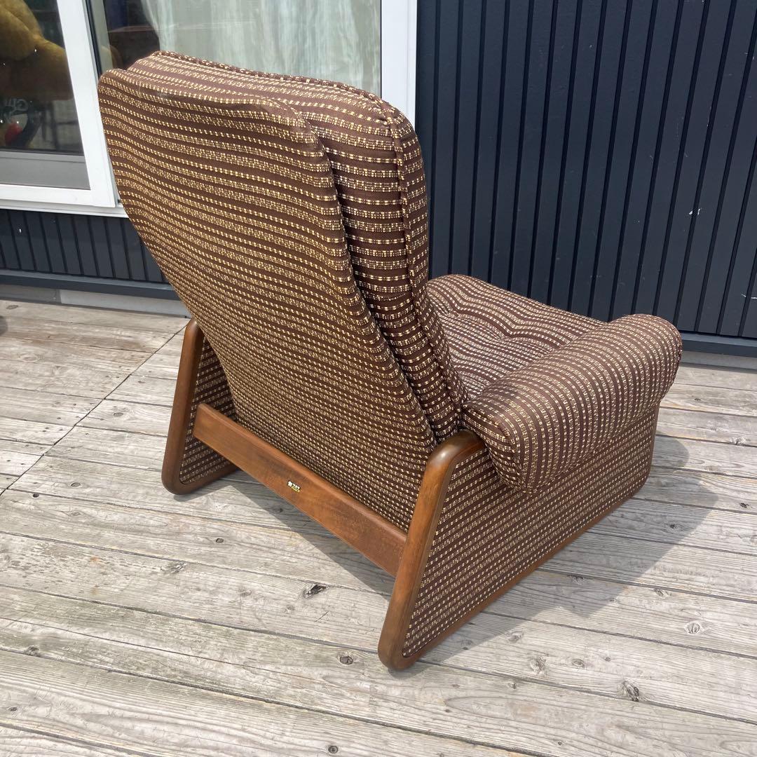 昭和レトロ カリモク リクライニングチェア 一人掛けソファー ロビーチェア 茶色