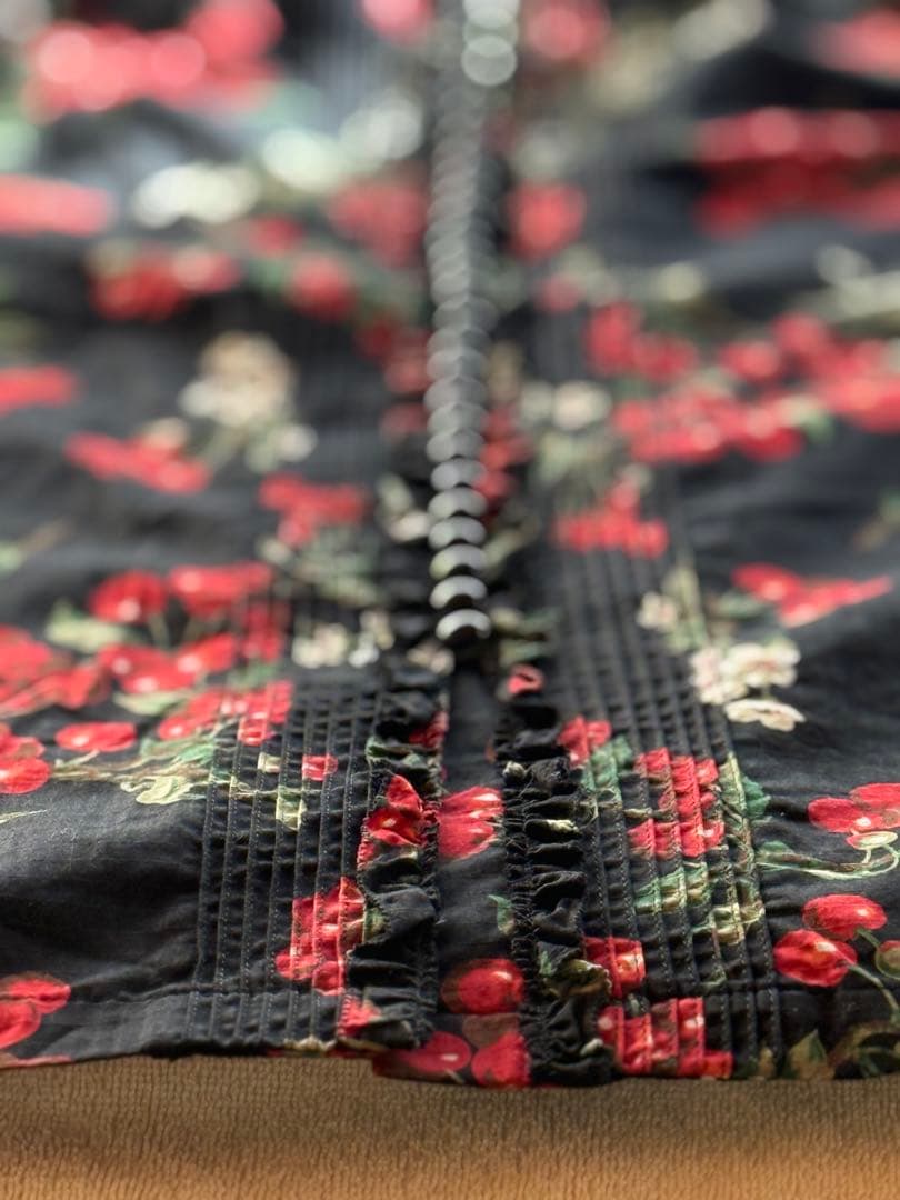 【美品】ピンクハウス　黒さくらんぼワンピース