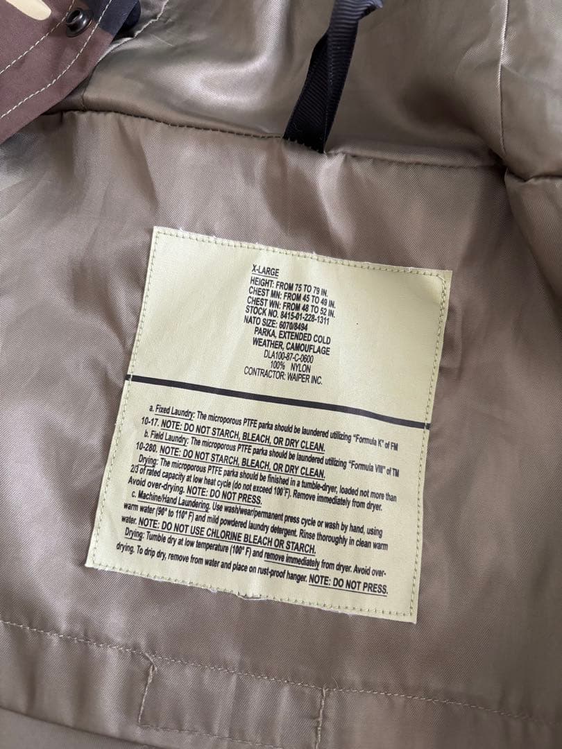 WAIPER ECWCS GEN1 コールドウェザーパーカーXLミリタリー
